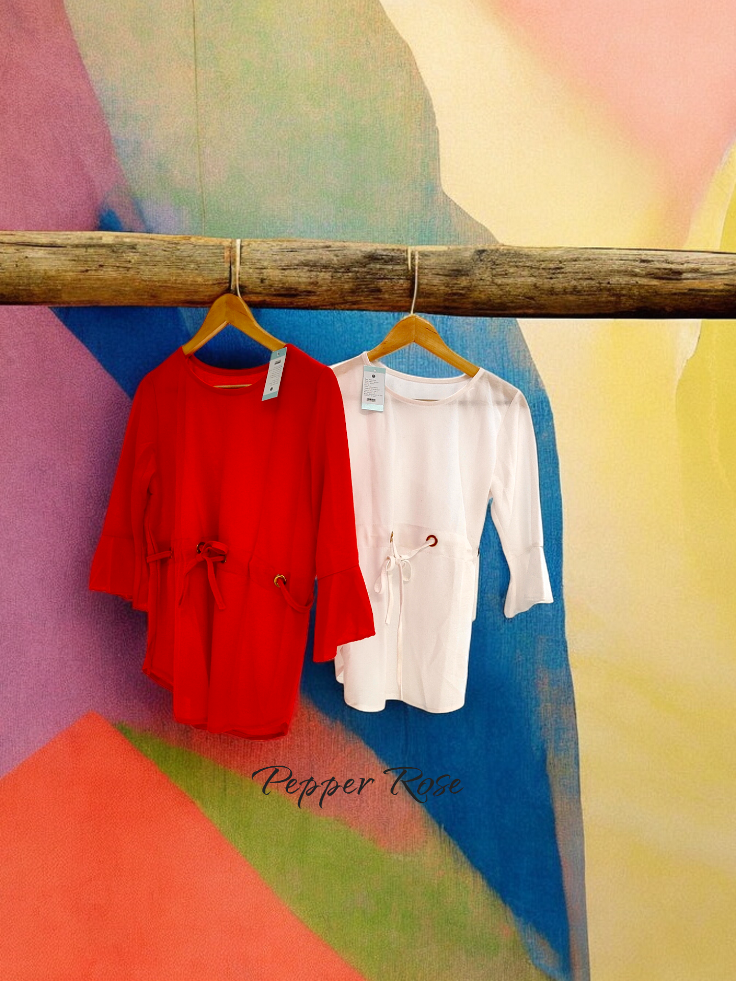 Zina Mulmul Cotton top - Crimson Red