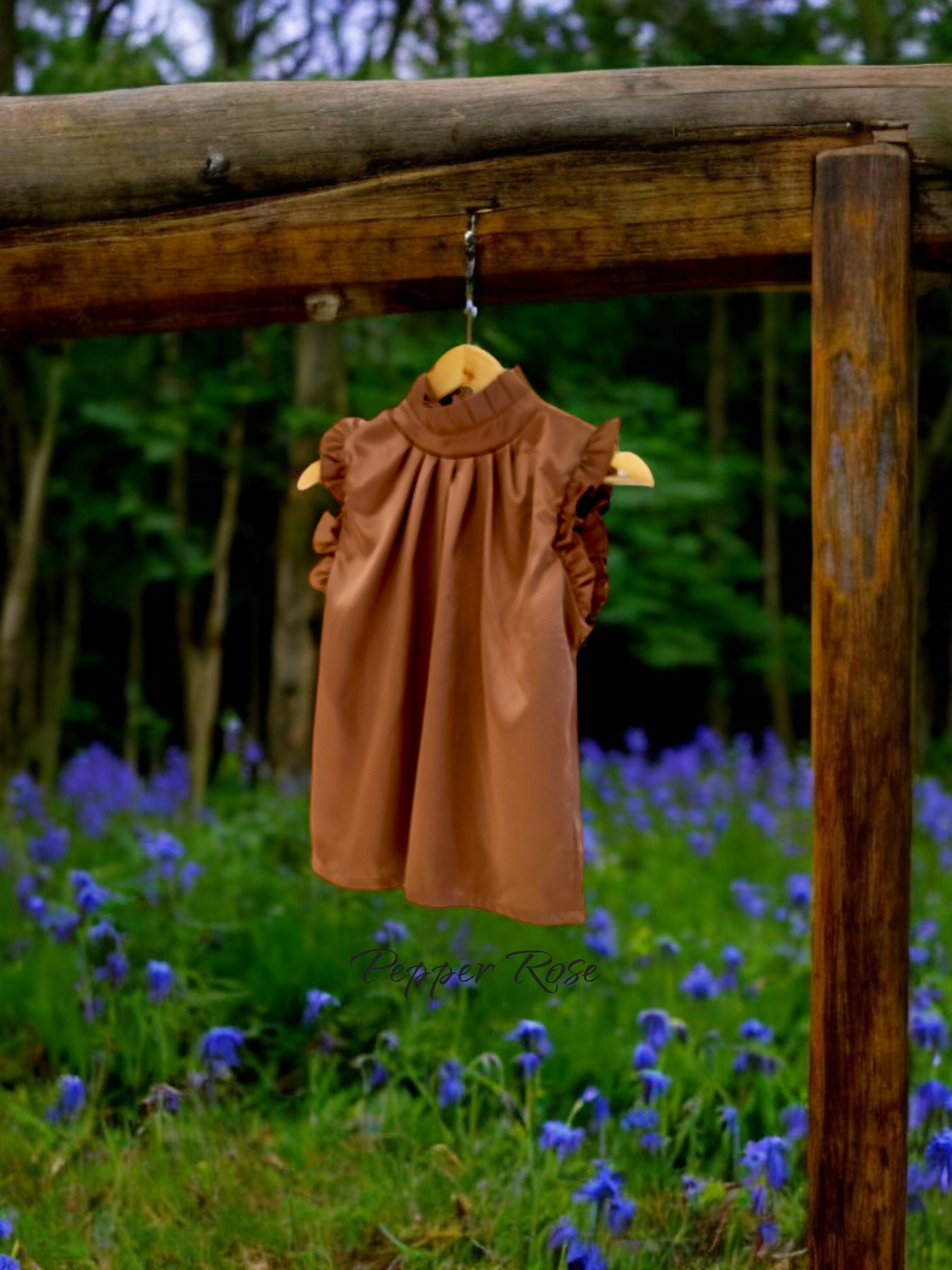 Calina Grain Texture Sleeveless top - Golden Brown