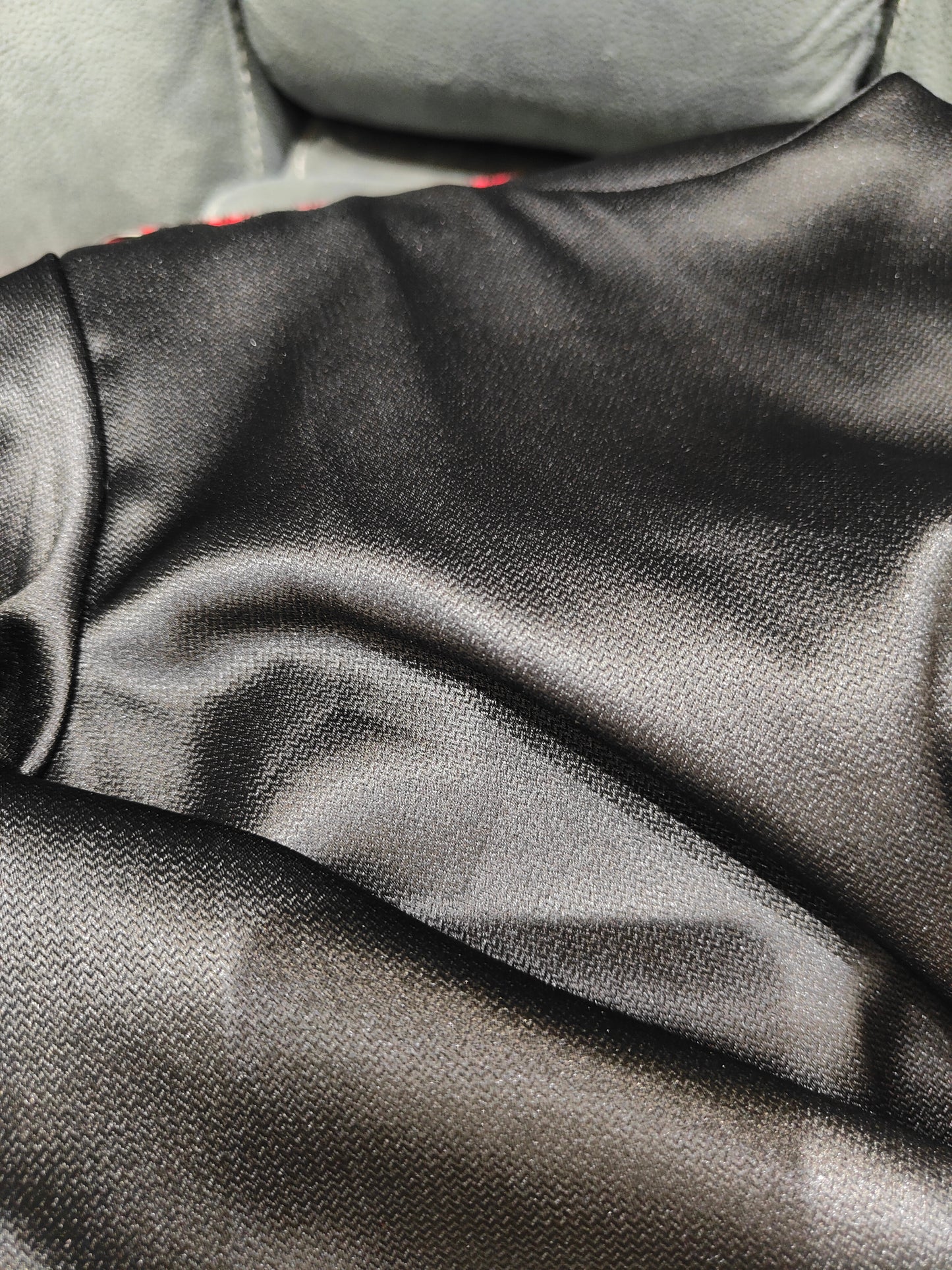 Suede Grain Texture Top with Bell Sleeves - Black