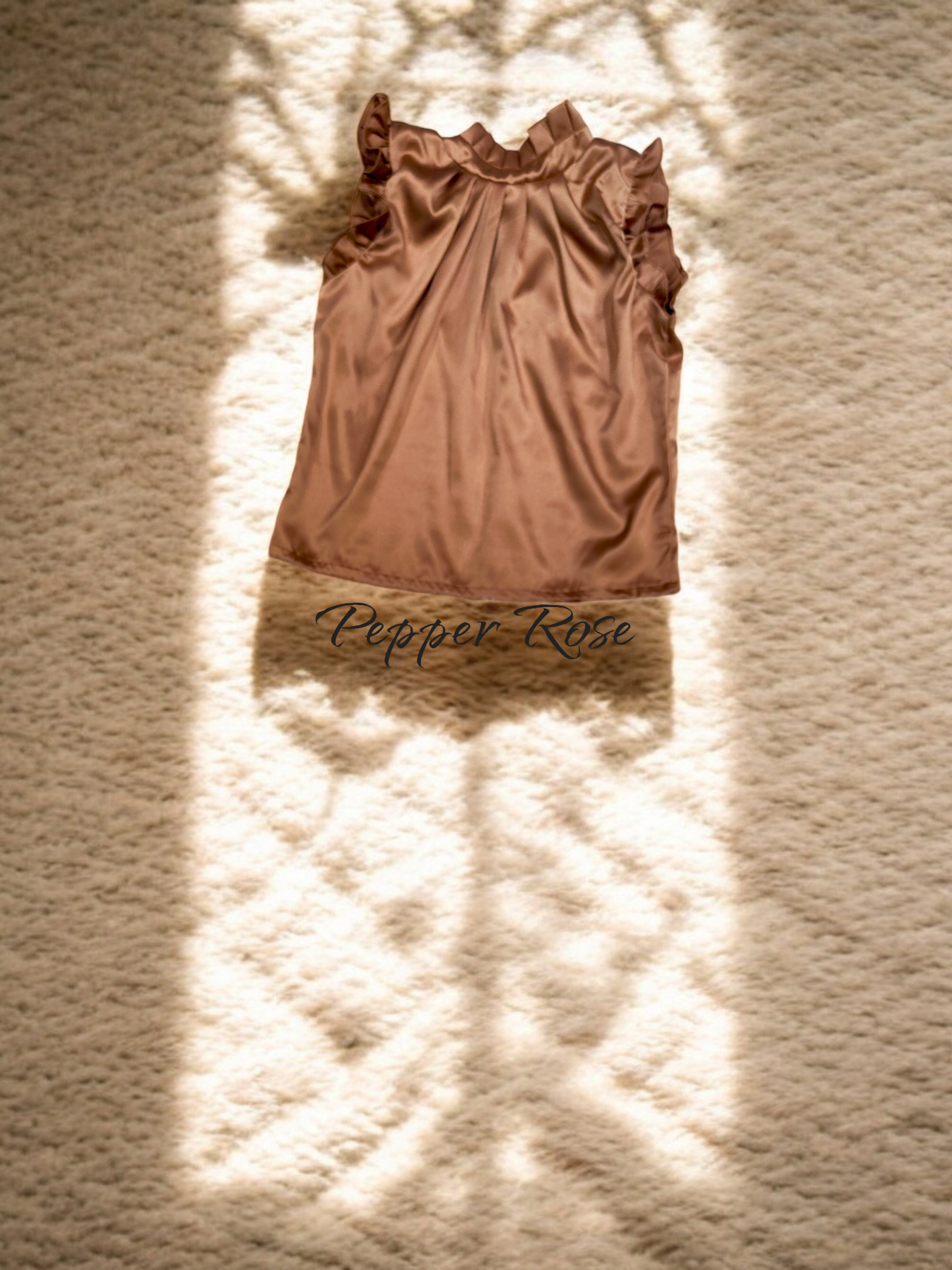 Calina Grain Texture Sleeveless top - Golden Brown