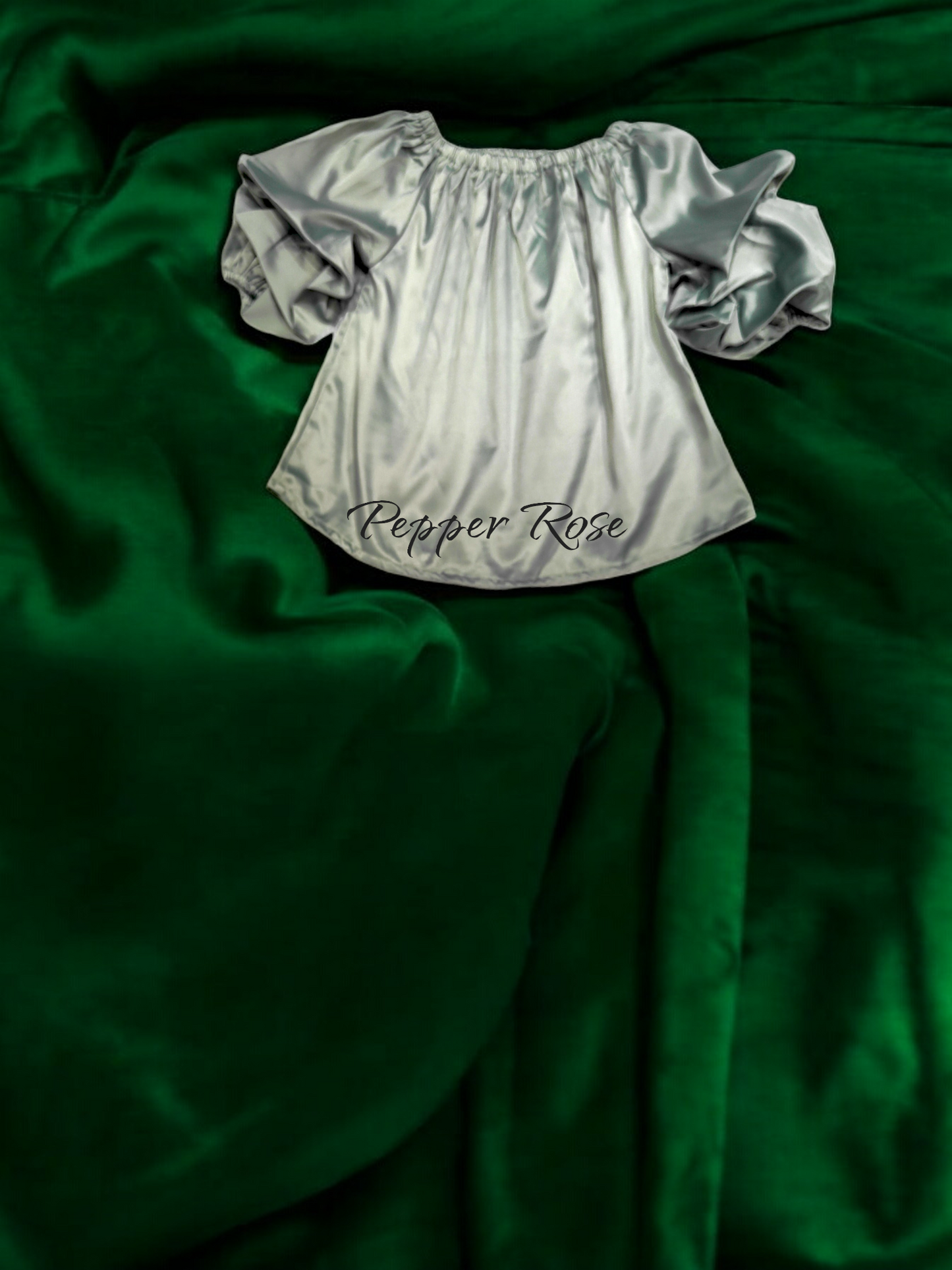 Aria Grain Texture Top with Puff Sleeves - Pastel Green
