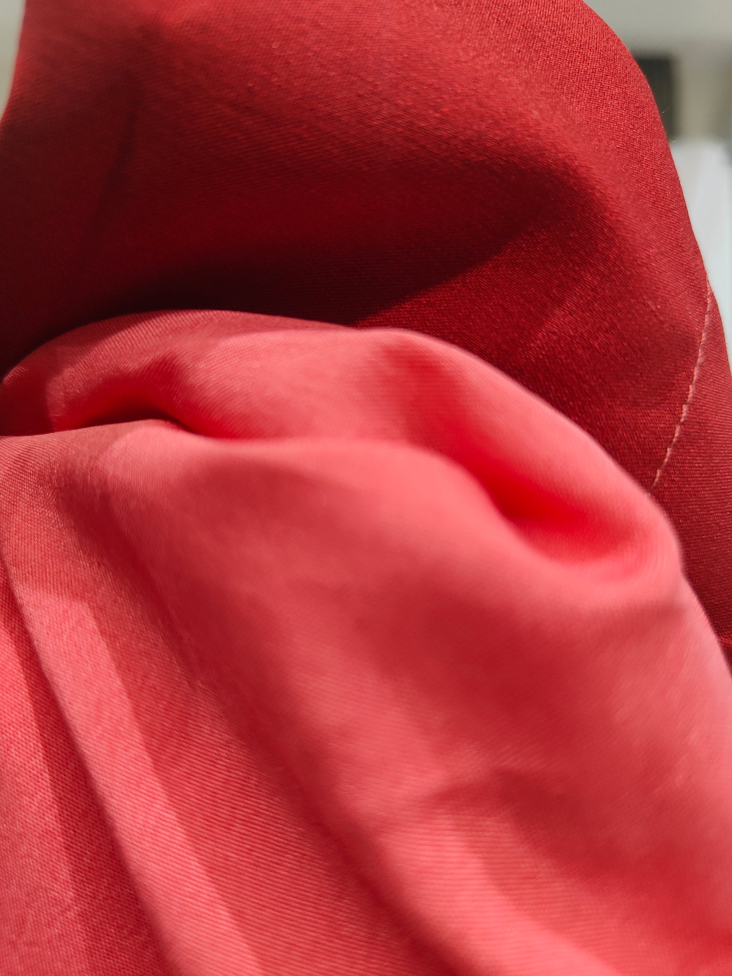 Saira Satin Shaded Shirt with Long Sleeves - Red & Coral