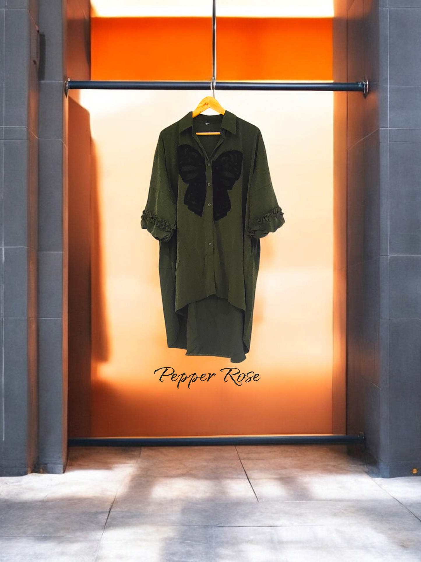 Fuchsia oversized shirt - Dark Green