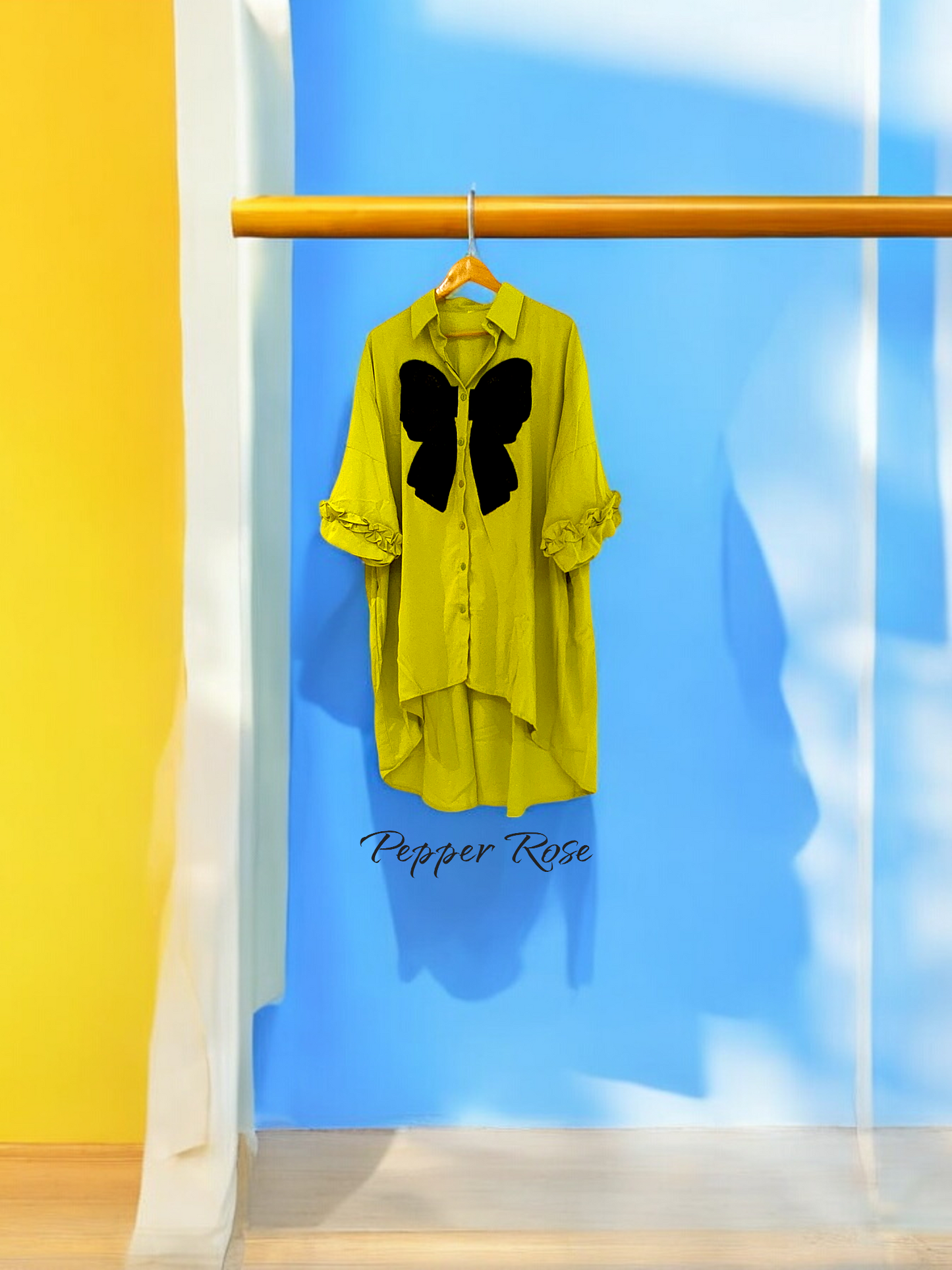 Fuchsia oversized shirt - Fluorescent green