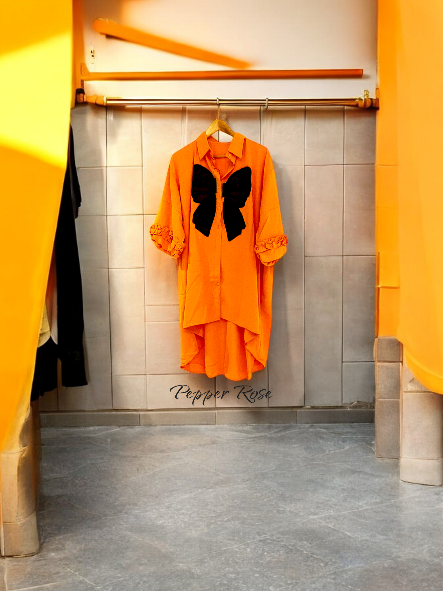 Fuchsia oversized shirt - Orange