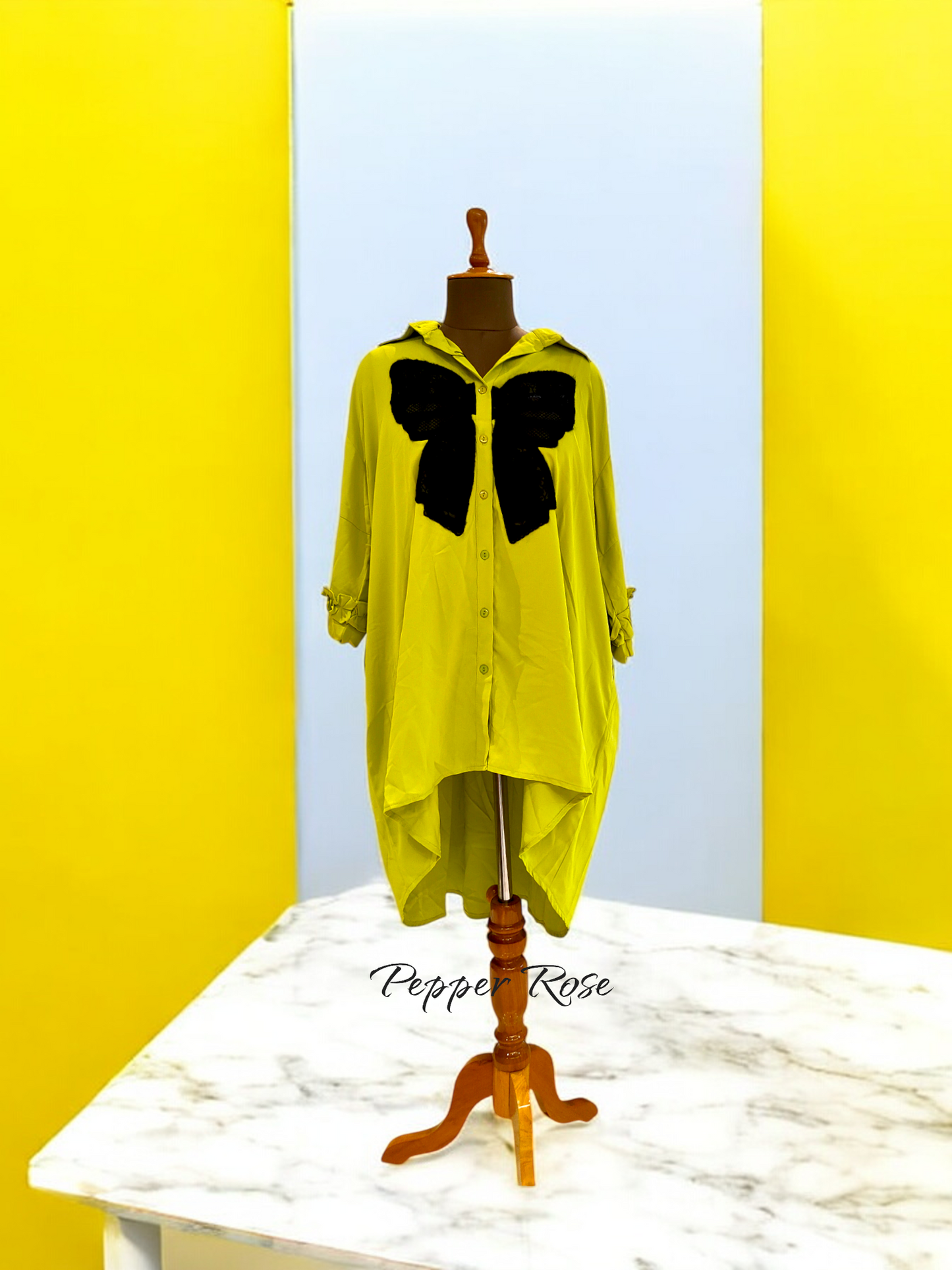Fuchsia oversized shirt - Fluorescent green