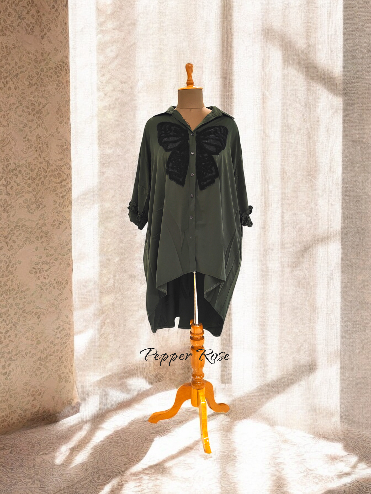 Fuchsia oversized shirt - Dark Green