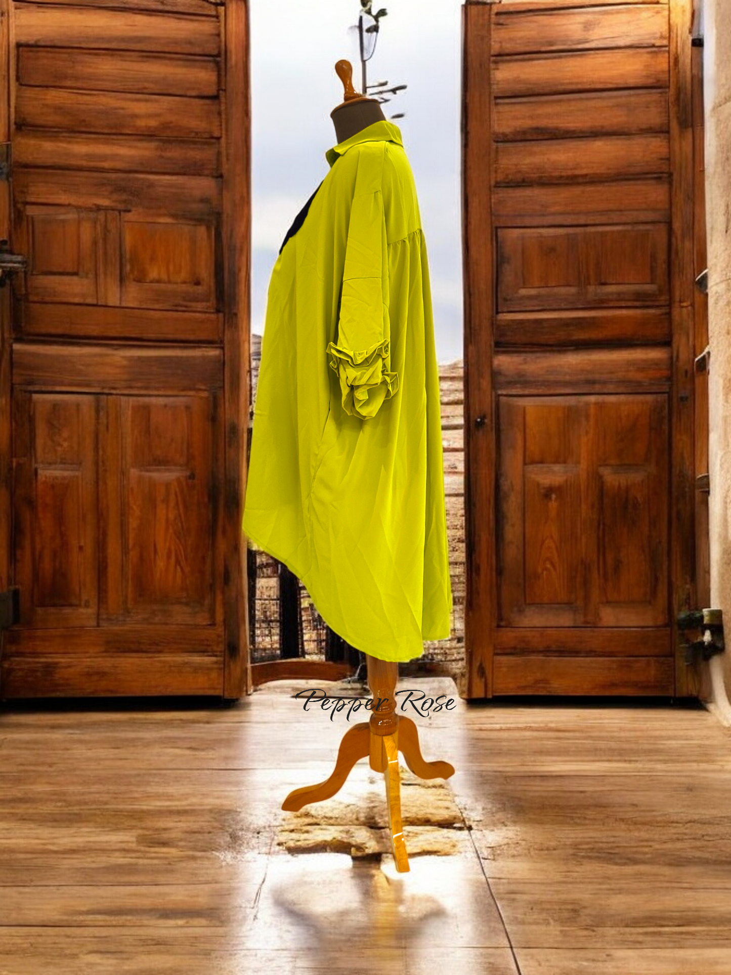 Fuchsia oversized shirt - Fluorescent green