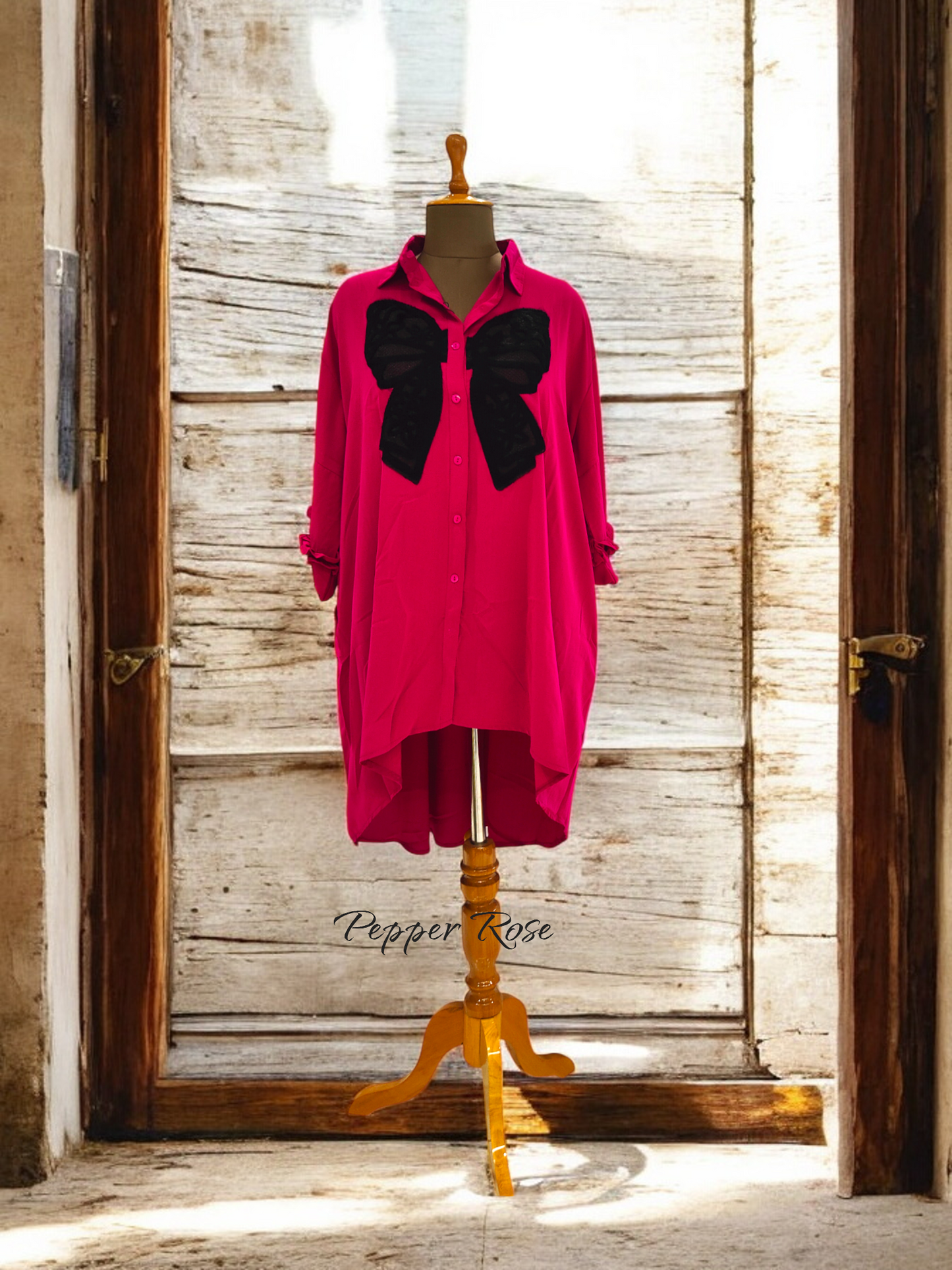 Fuchsia oversized shirt - Pink