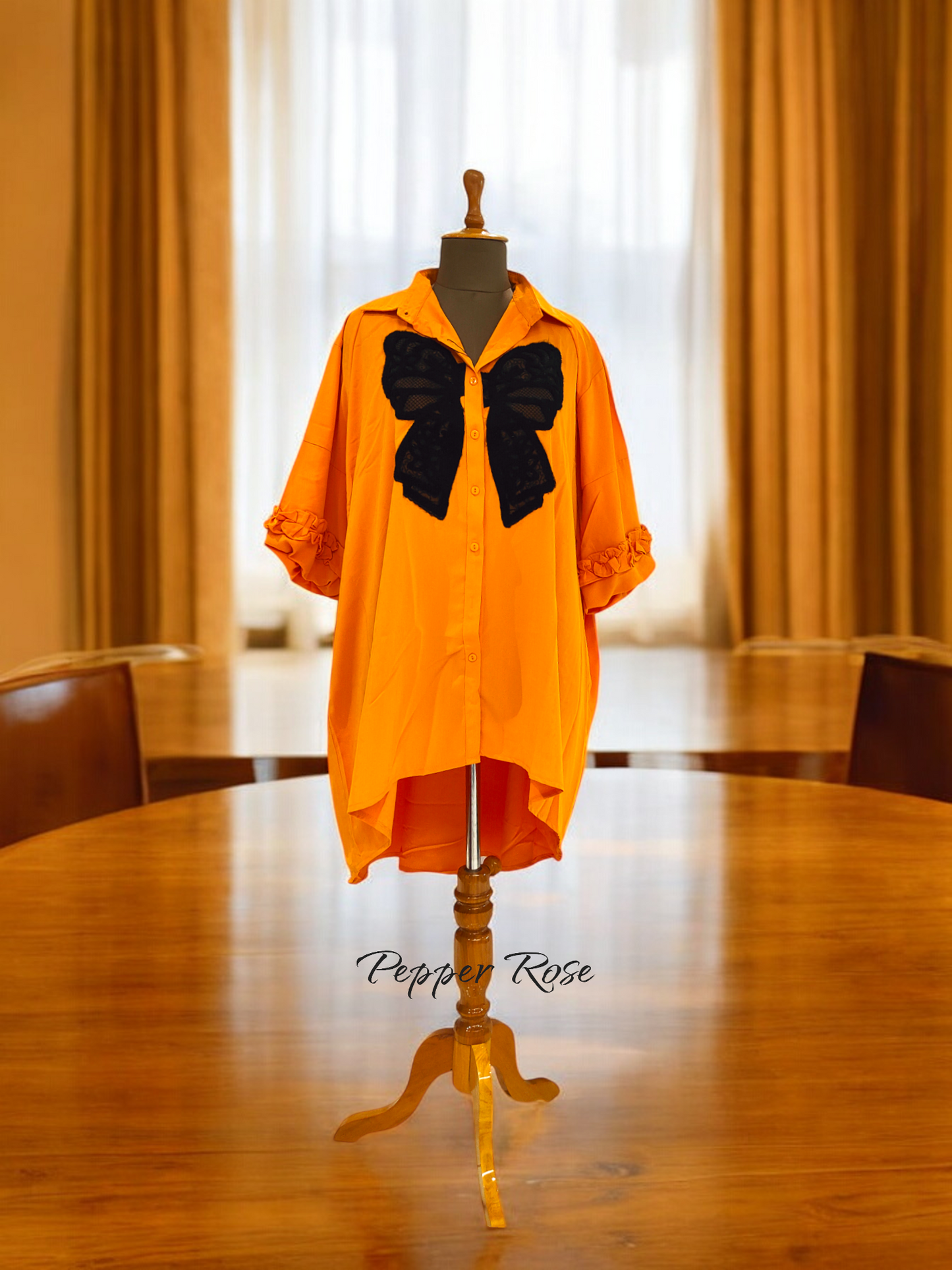 Fuchsia oversized shirt - Orange