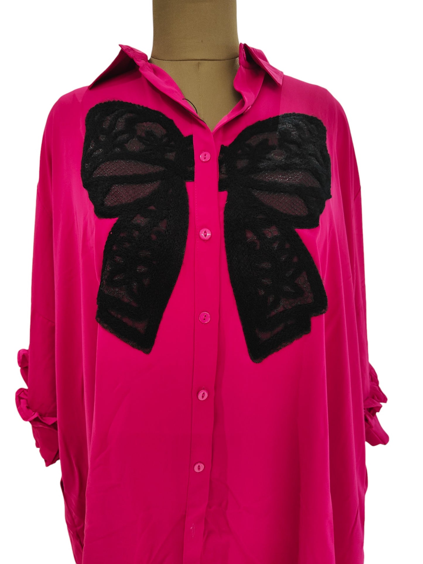 Fuchsia oversized shirt - Pink