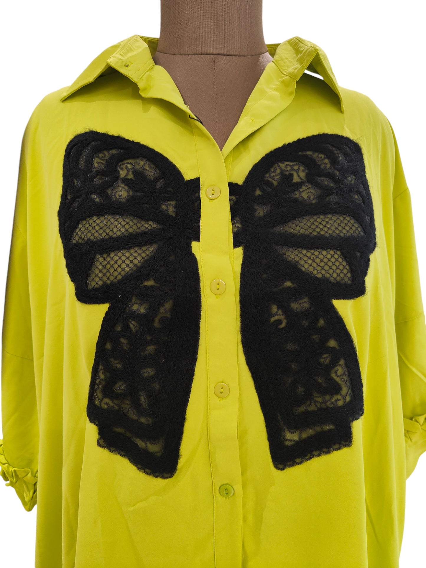Fuchsia oversized shirt - Fluorescent green
