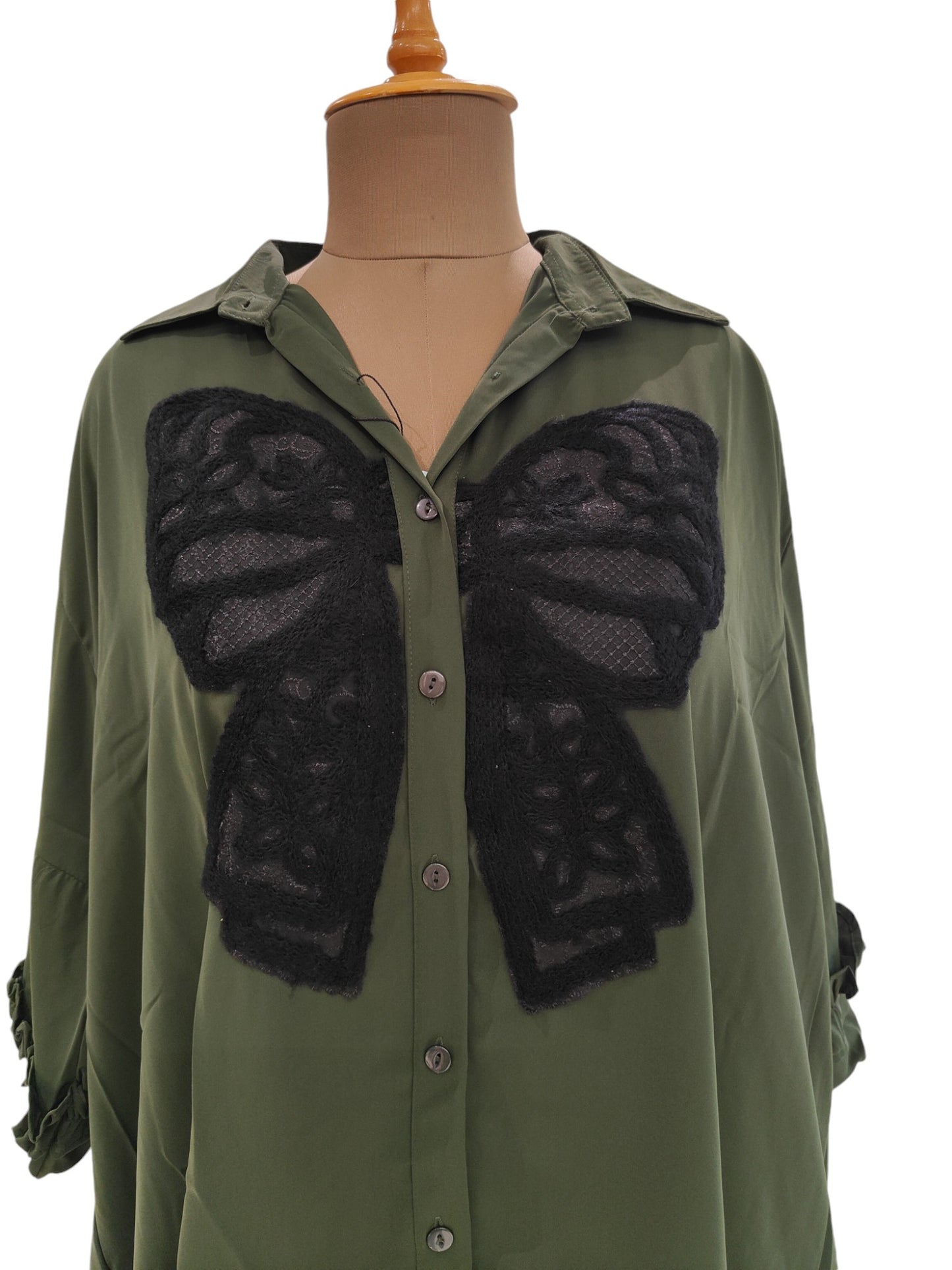 Fuchsia oversized shirt - Dark Green