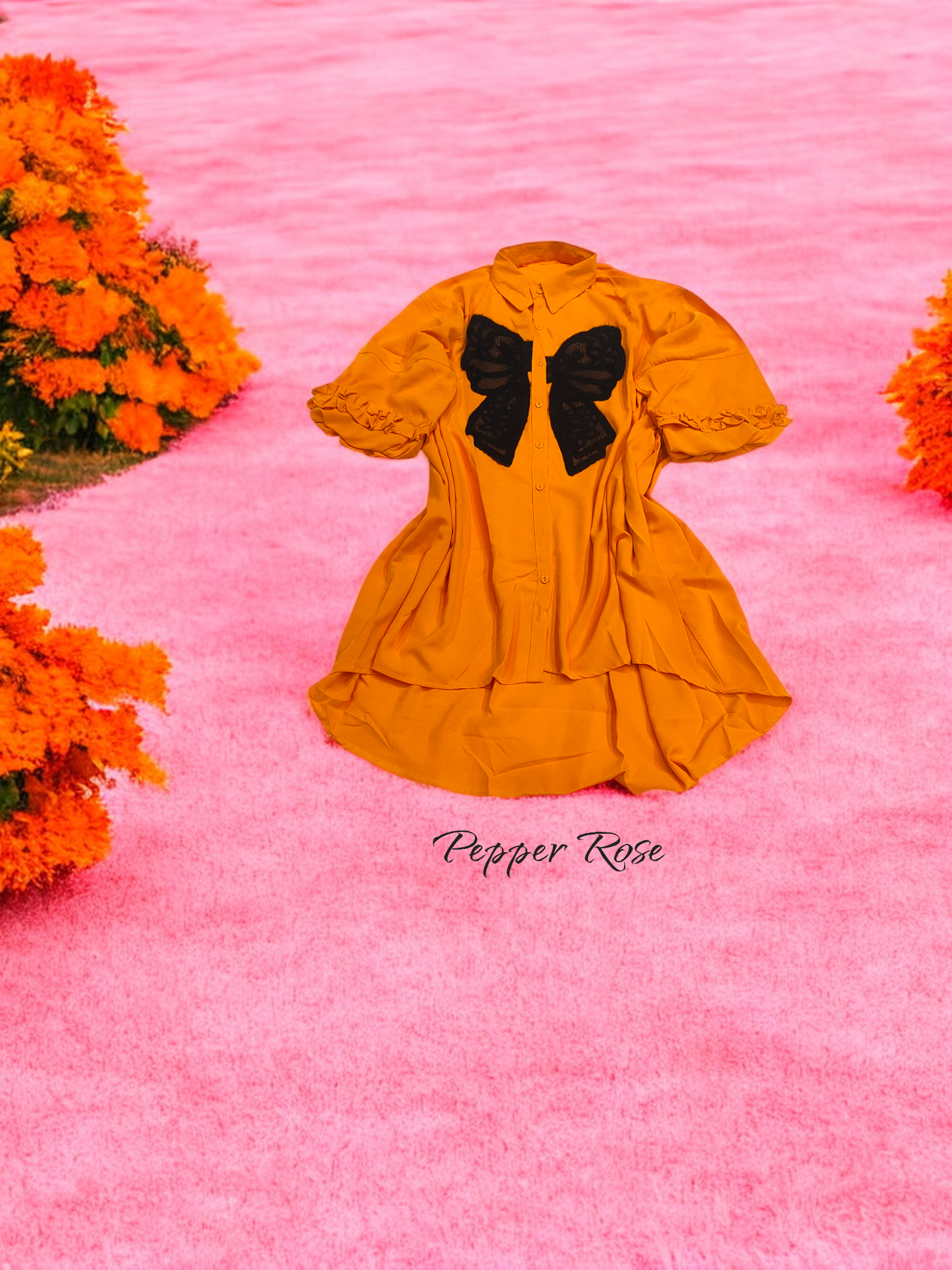 Fuchsia oversized shirt - Orange