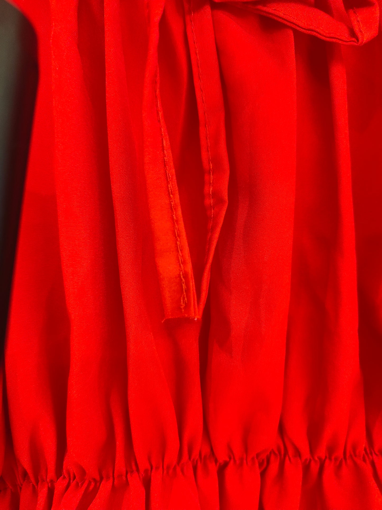 Nessa Egyptian Cotton Sateen Top with Puff Sleeves - Red