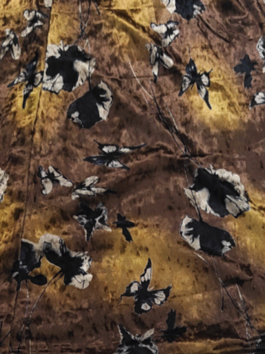 Rimaya Velvet Floral Straight Skirt - Brown