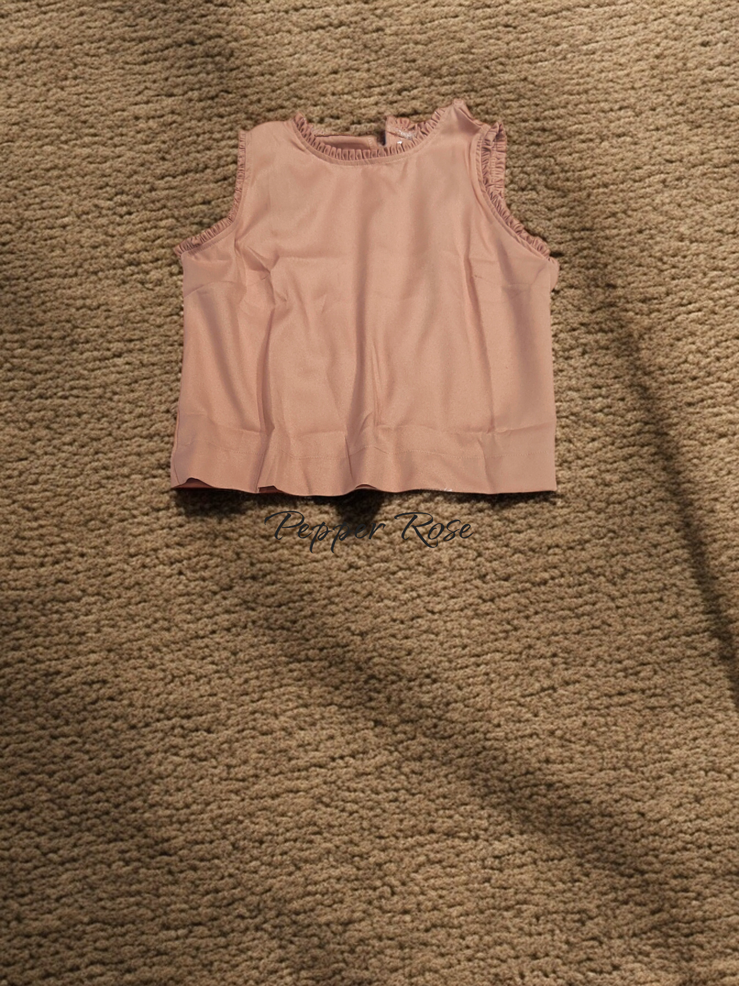 Cami Grain Texture Sleeveless Top - Peach