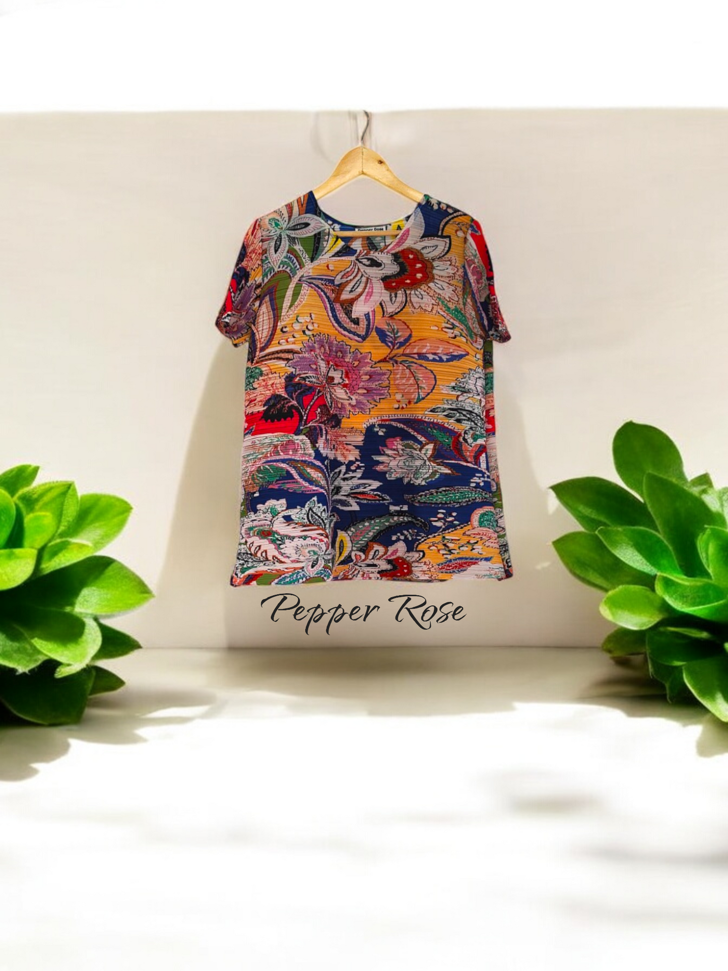 Miyake Pleated Floral printed Top - Multicolor