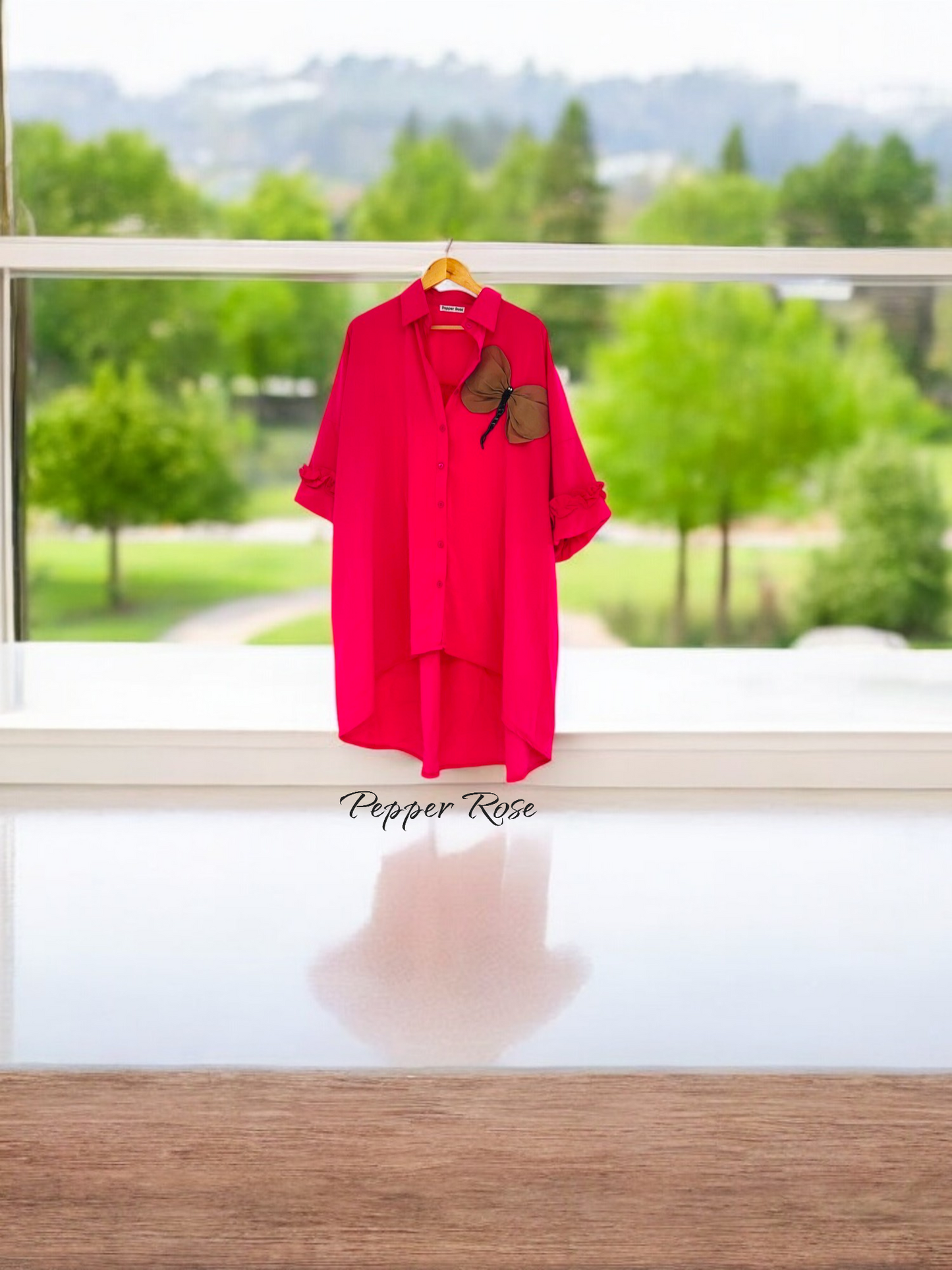 Ziya satin oversized shirt cum dress - Pink