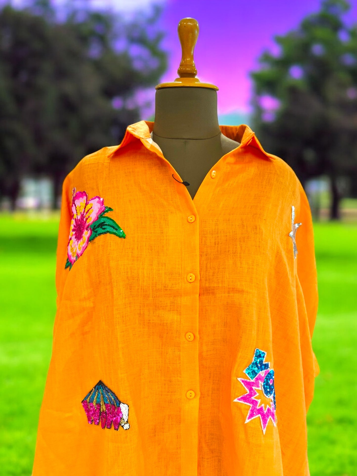 Aria oversized Shirt - Orange