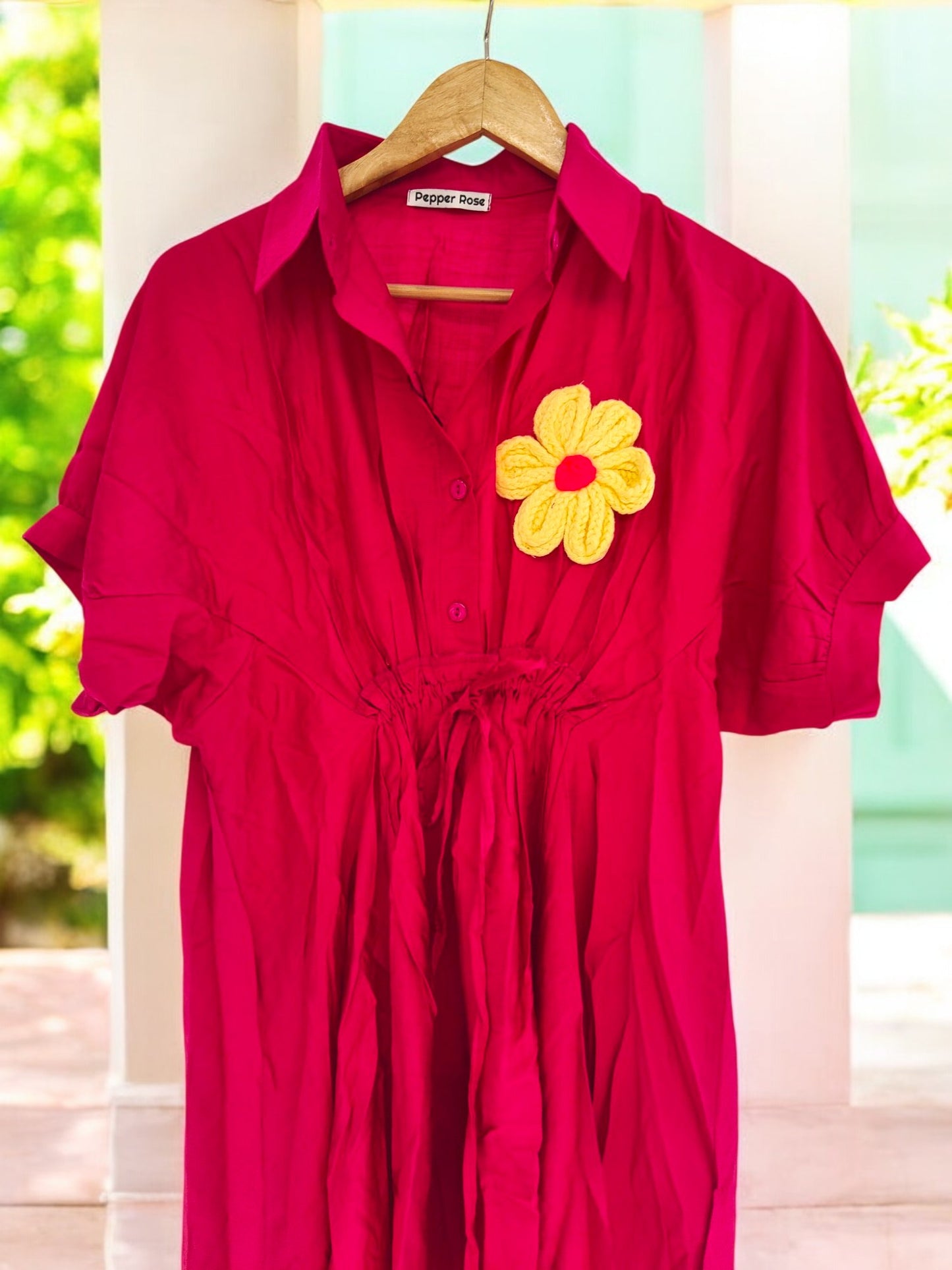 Sadie loose fit top cum dress - Pink
