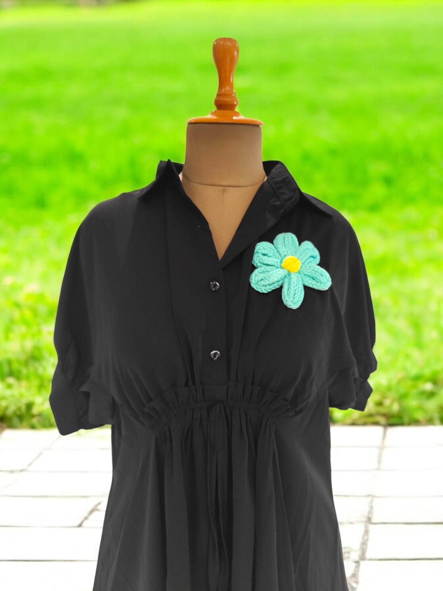 Sadie satin loose fit top cum dress - Black