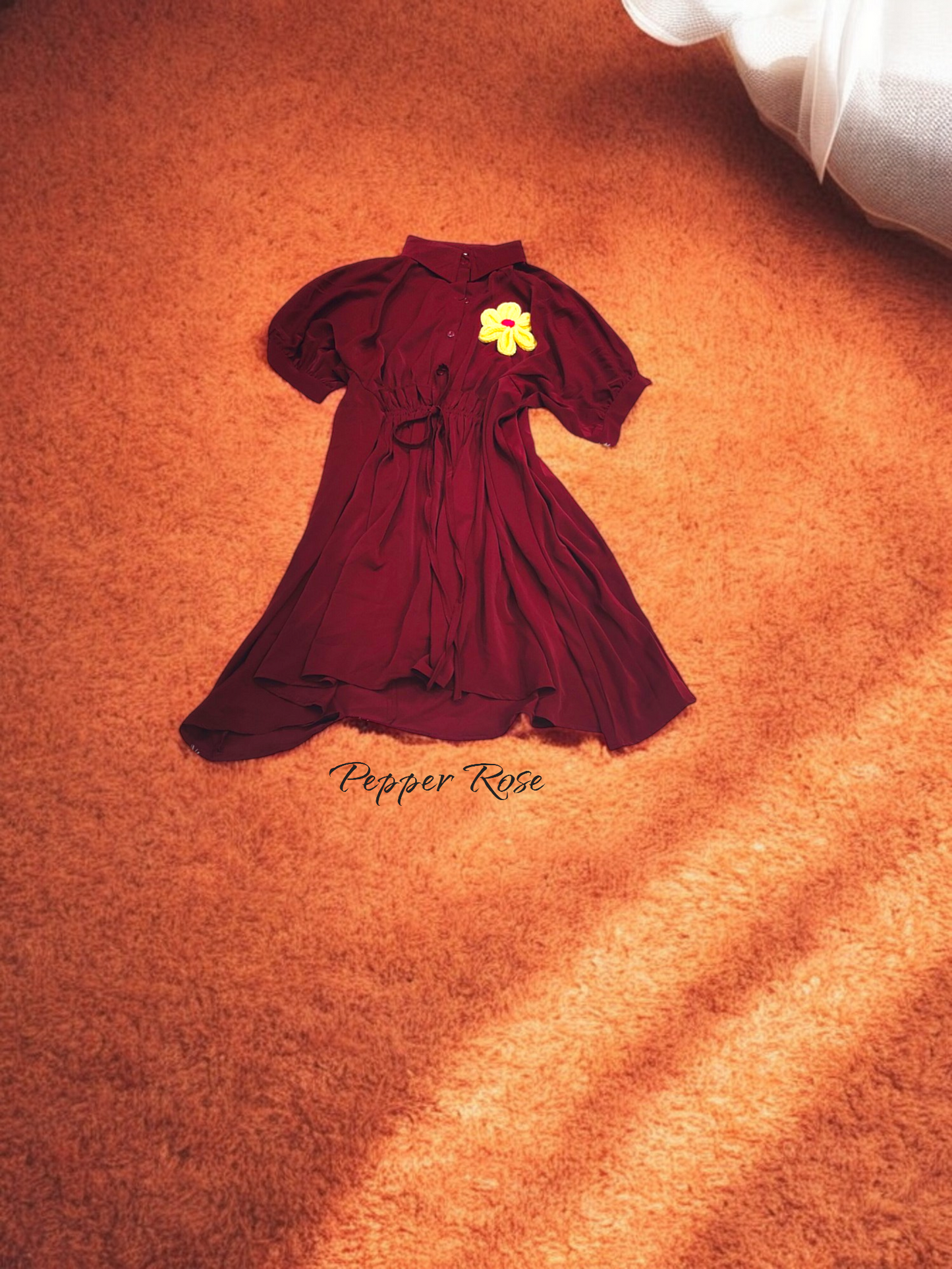 Sadie satin loose fit top cum dress - Maroon
