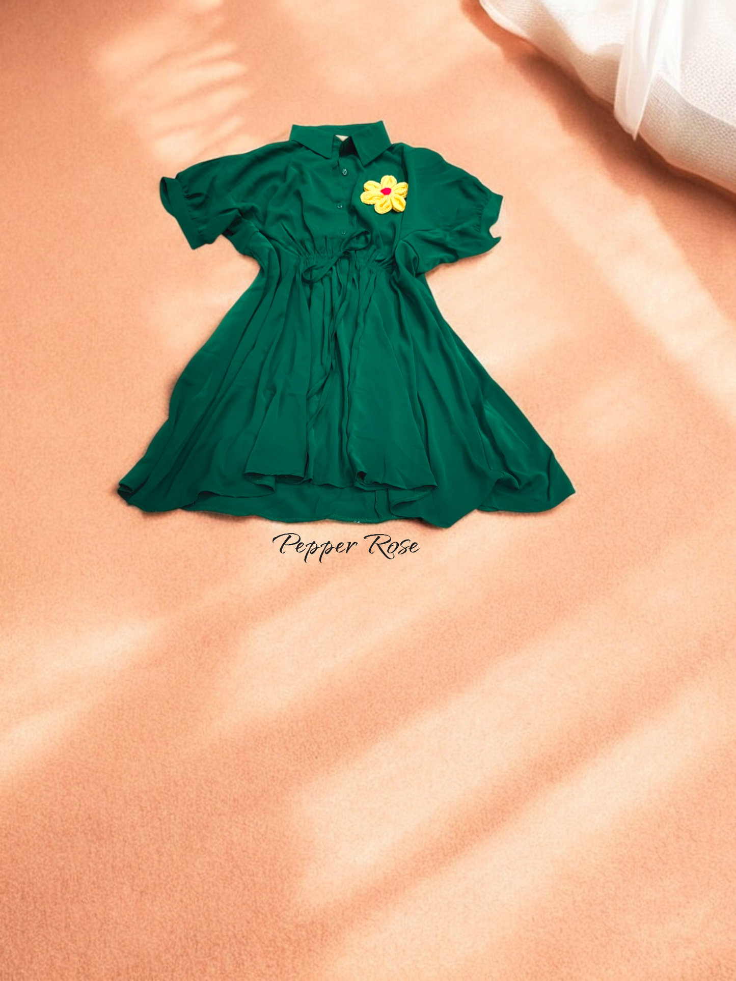 Sadie satin loose fit top cum dress - Green