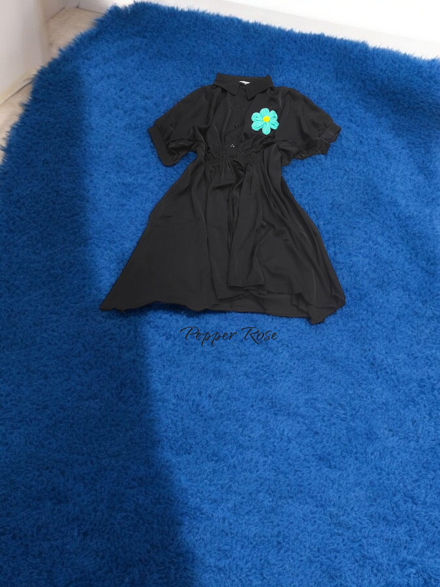 Sadie satin loose fit top cum dress - Black