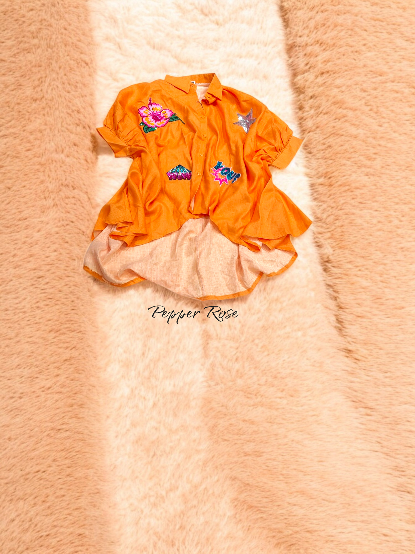Aria oversized Shirt - Orange