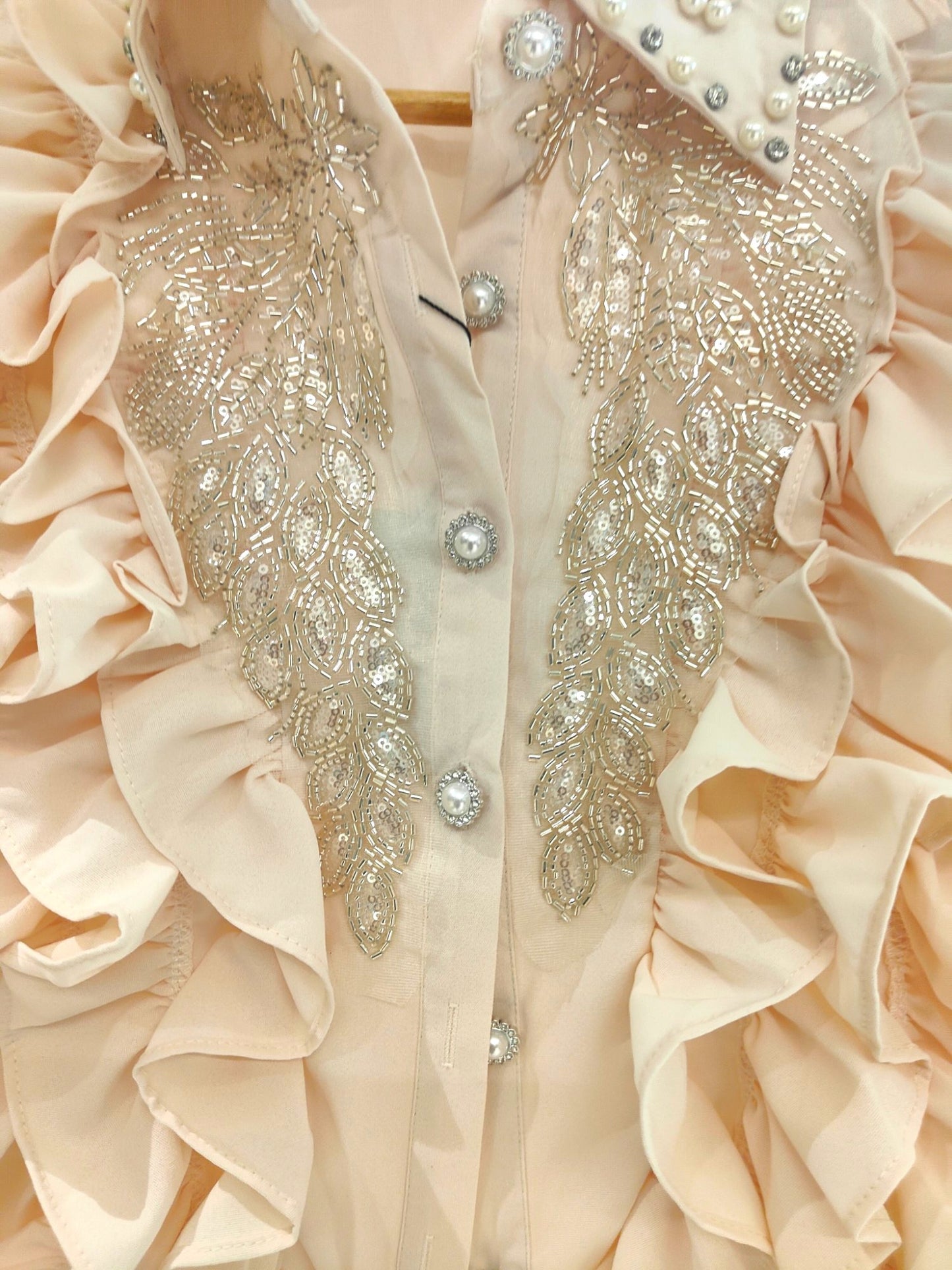 Sezonu Embellish Shirt - Light peach