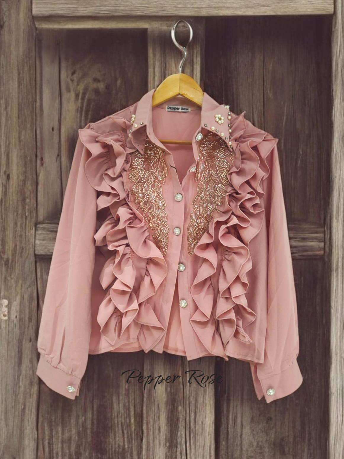 Sezonu Embellish Shirt - Pink