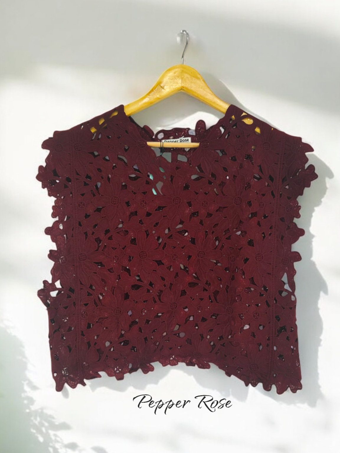 Charlotte lace top - Maroon