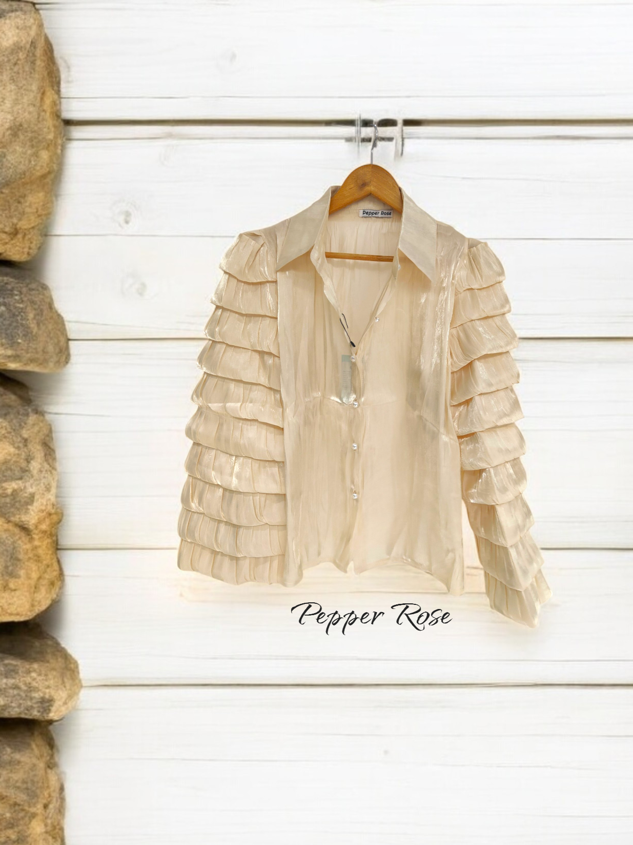 Riza Glass Organza Shirt - Offwhite