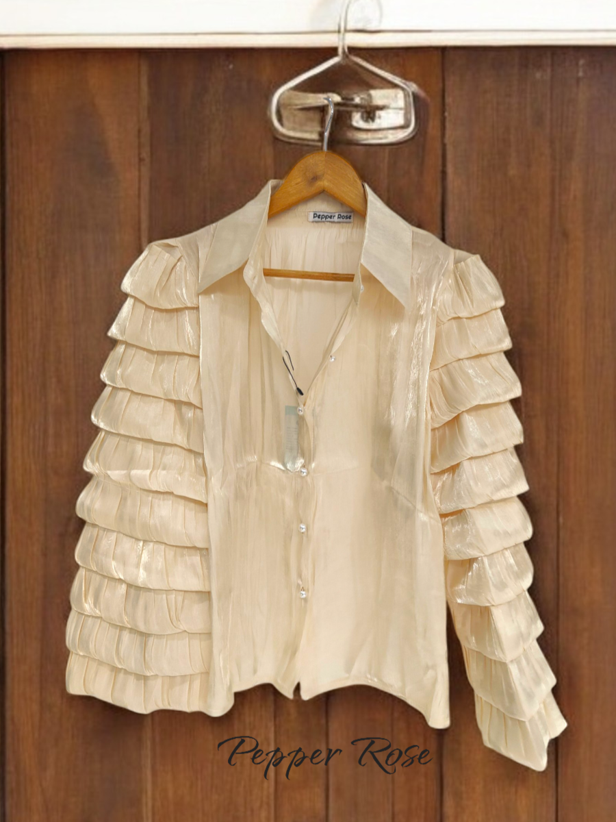 Riza Glass Organza Shirt - Offwhite