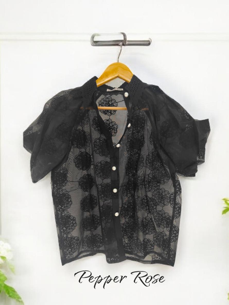 Singreiny organza shirt - Black