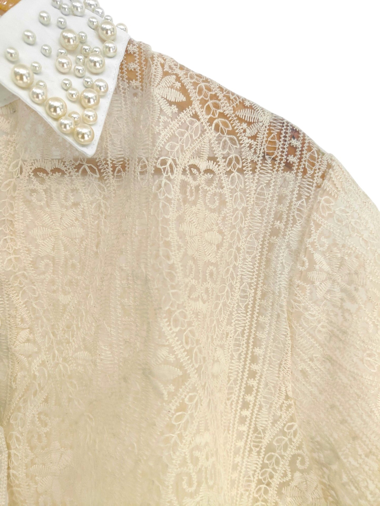 Abigal embellished blouse shirt - offwhite