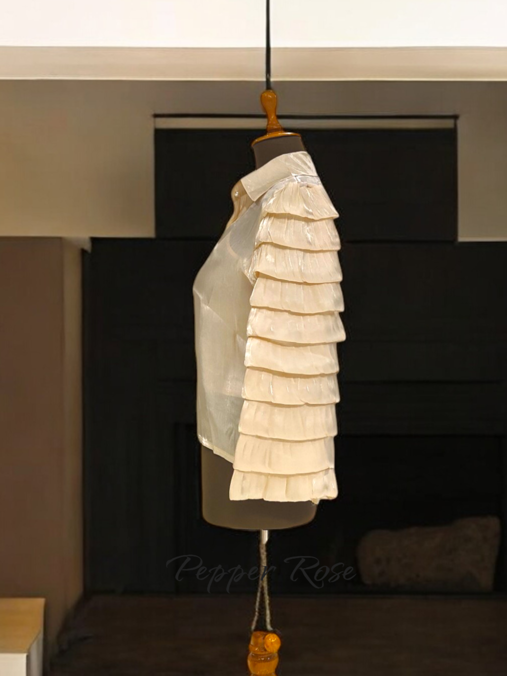 Riza Glass Organza Shirt - Offwhite