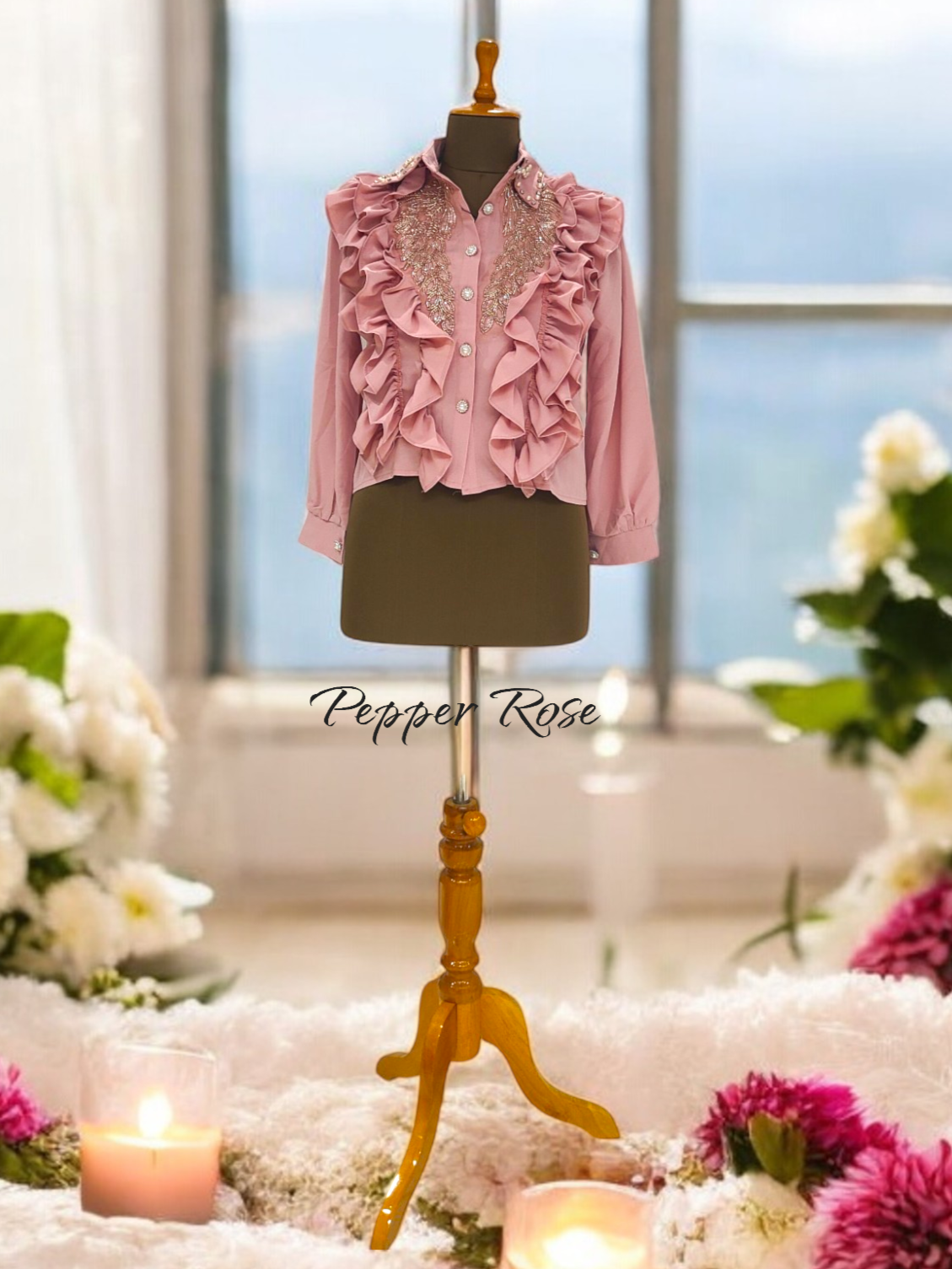 Sezonu Embellish Shirt - Pink