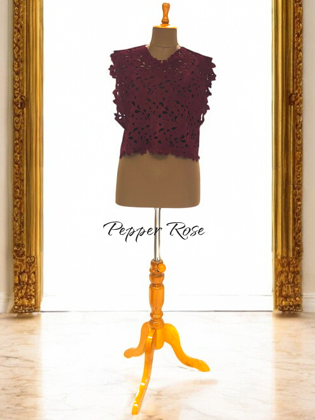 Charlotte lace top - Maroon