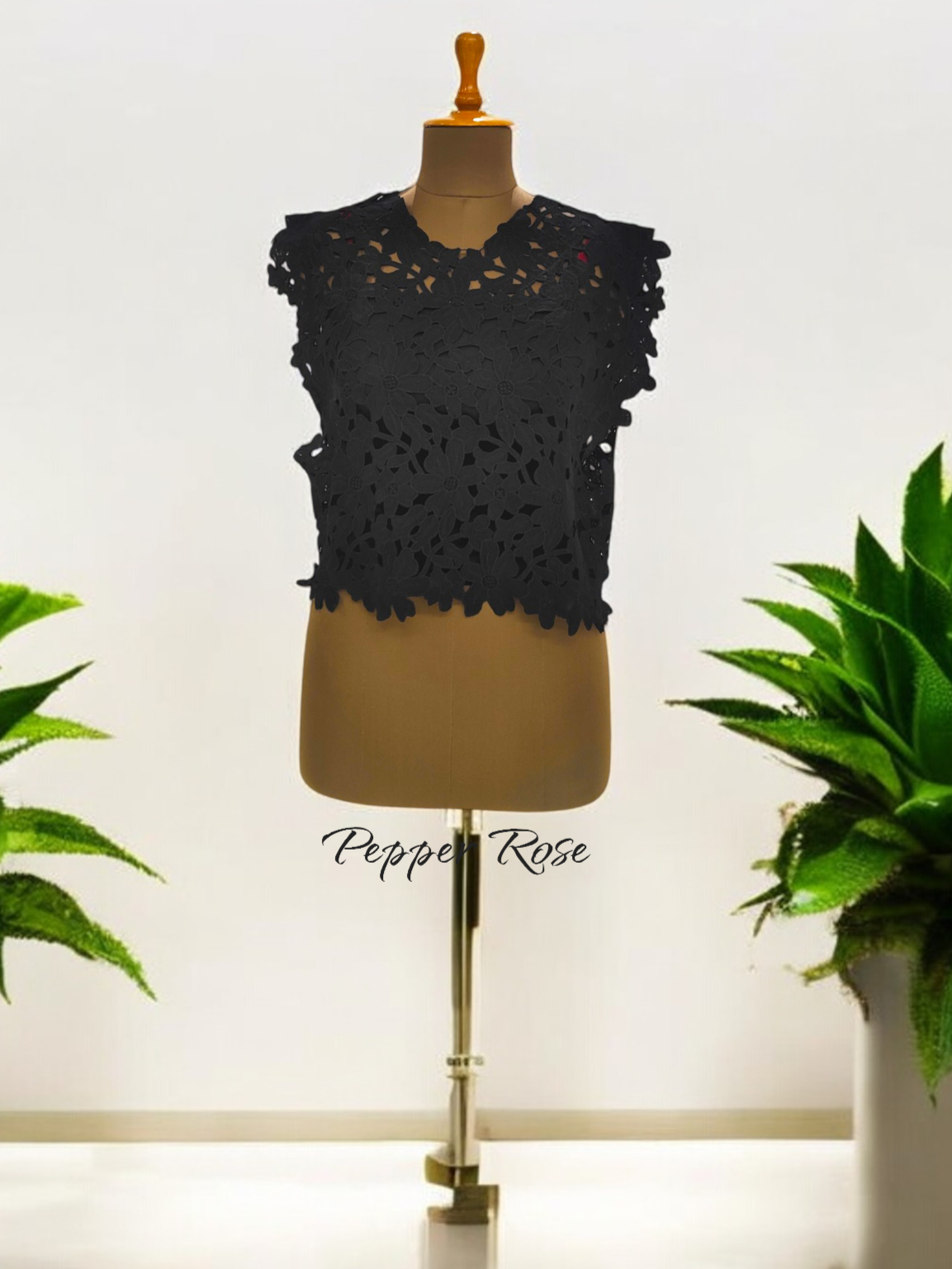 Charlotte lace top - Black