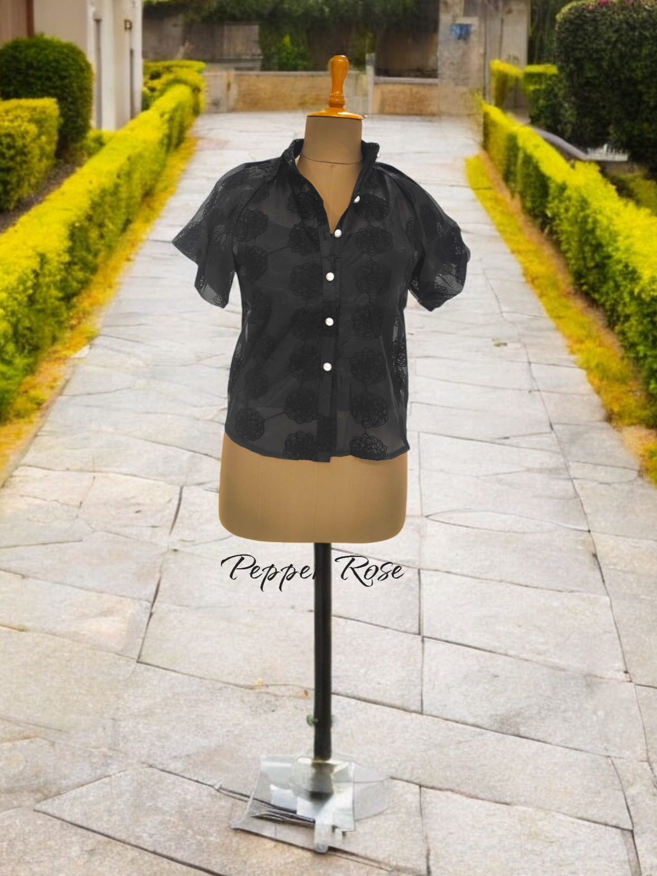 Singreiny organza shirt - Black