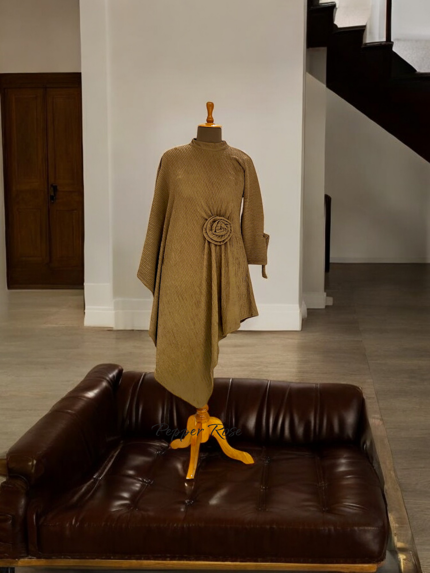 Zai oversized top cum dress - light Brown