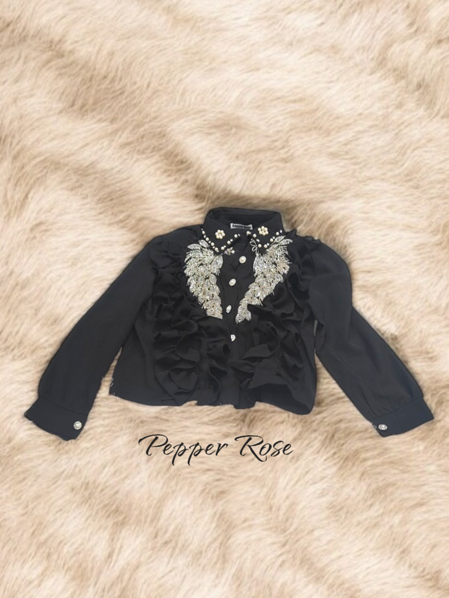 Sezonu Embellish Shirt - Black