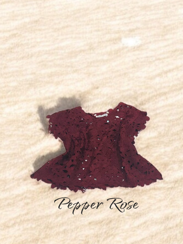 Charlotte lace top - Maroon