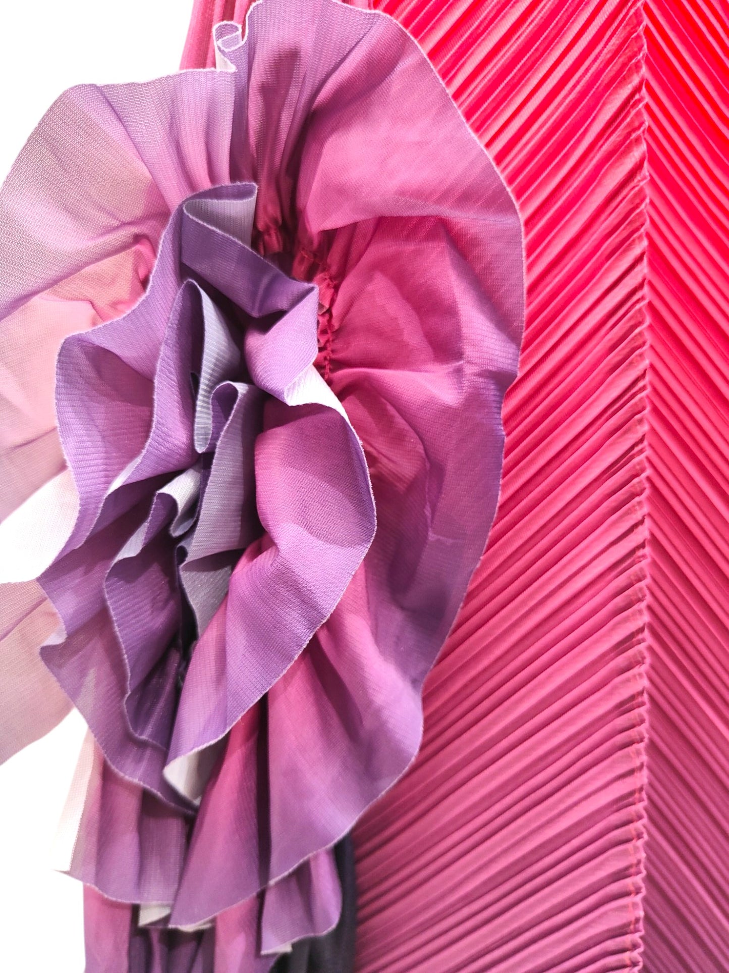 Miyake Mix shaded pleated Dress - Pink & Purple