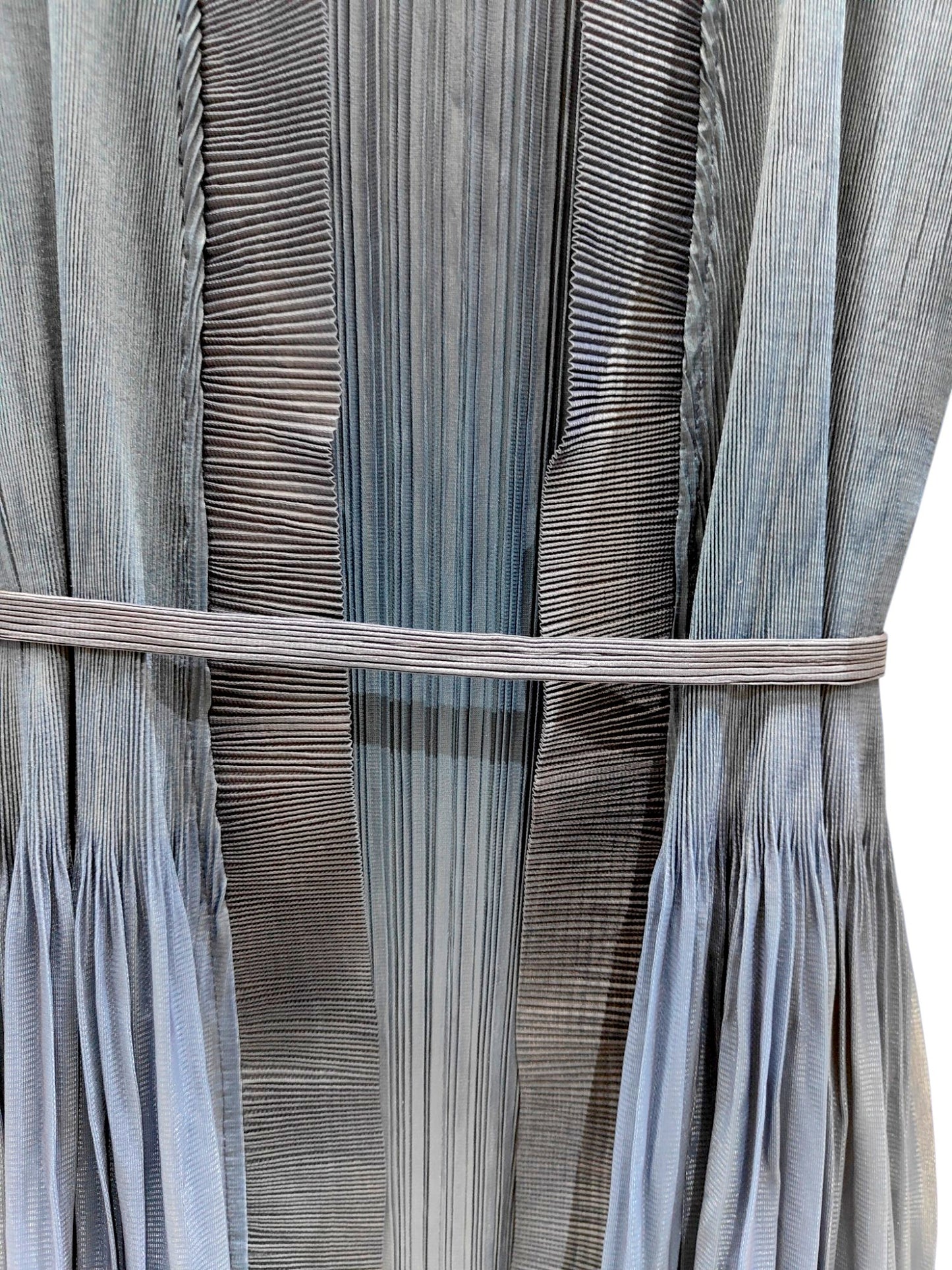 Miyake 2 piece coat and sleeveless pleated Dress - Navy blue