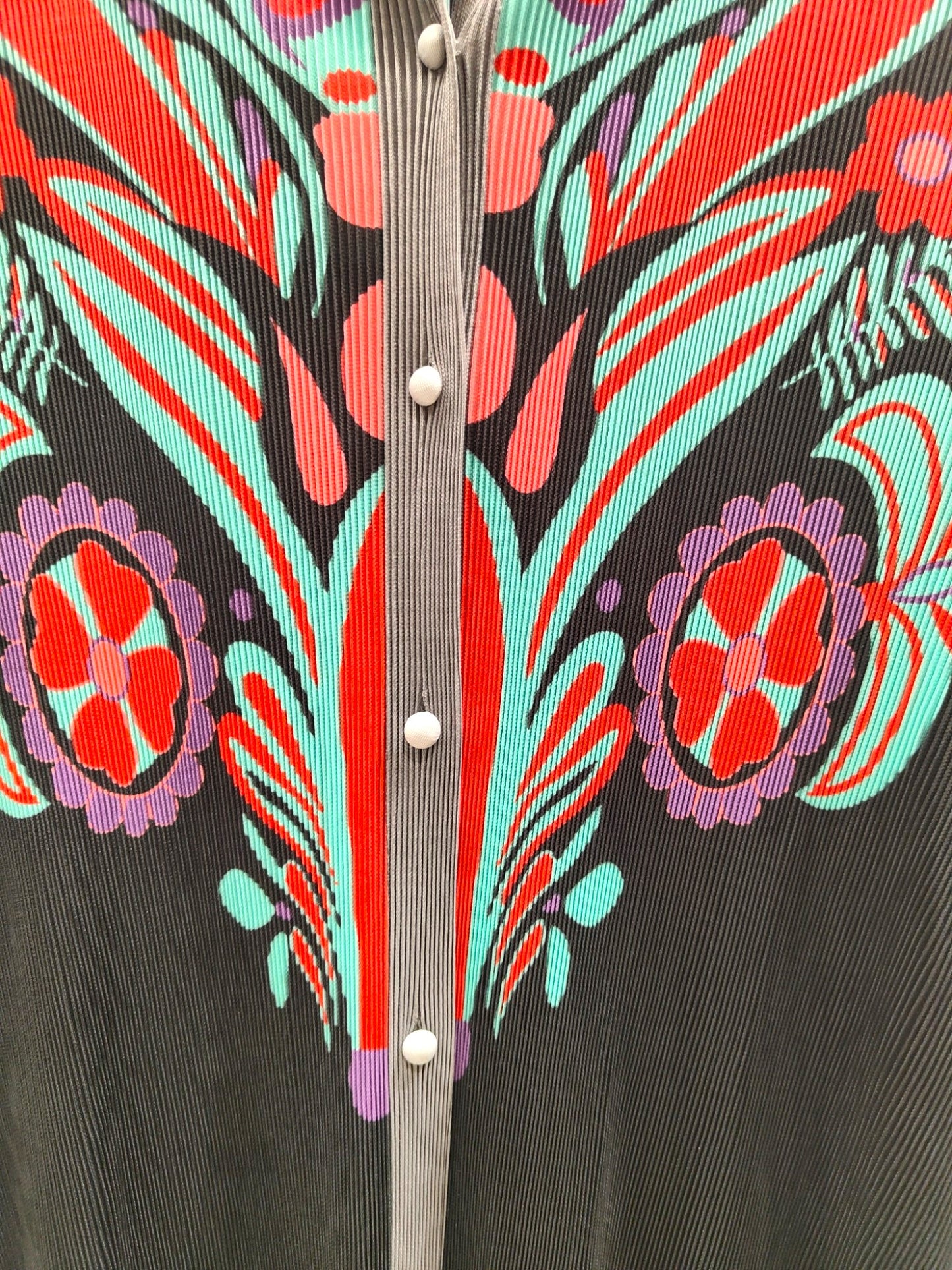 Miyake Pleated Retro Print Dress - Black