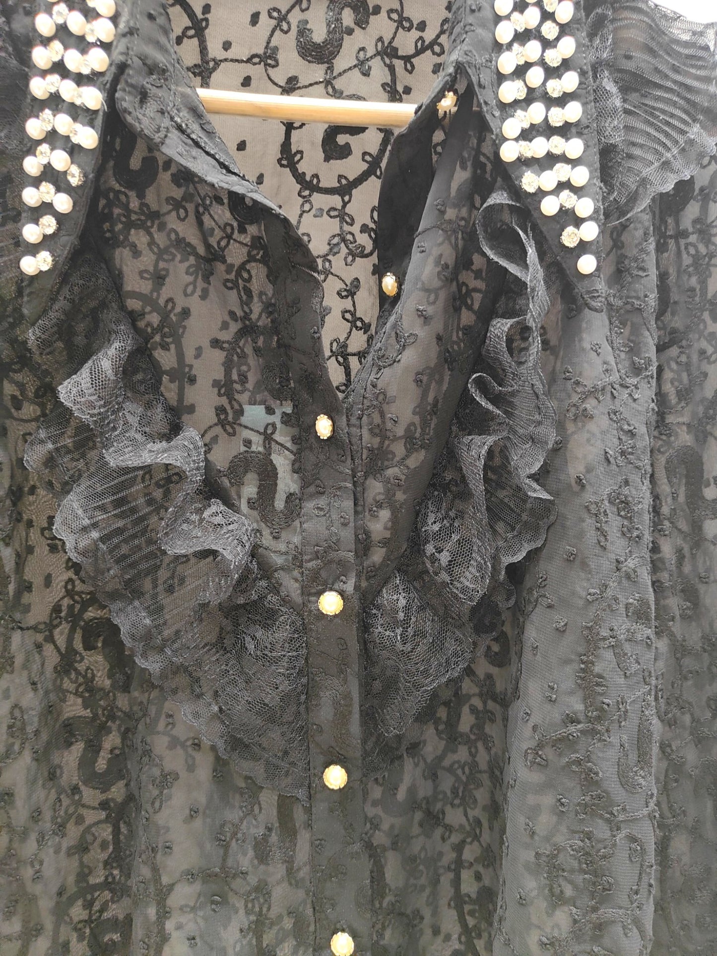 Shasmi embellished shirt - black