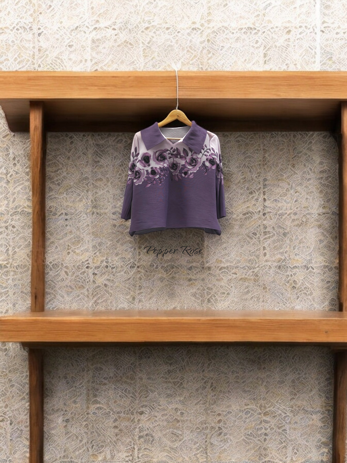 Miyake Pleated floral printed top - Lavender